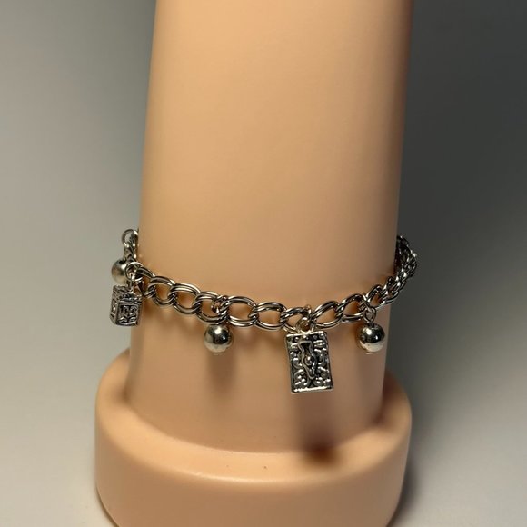 GHS Signed Sterling Silver Charm Bracelet with Charms SeidenGang - Picture 4 of 11